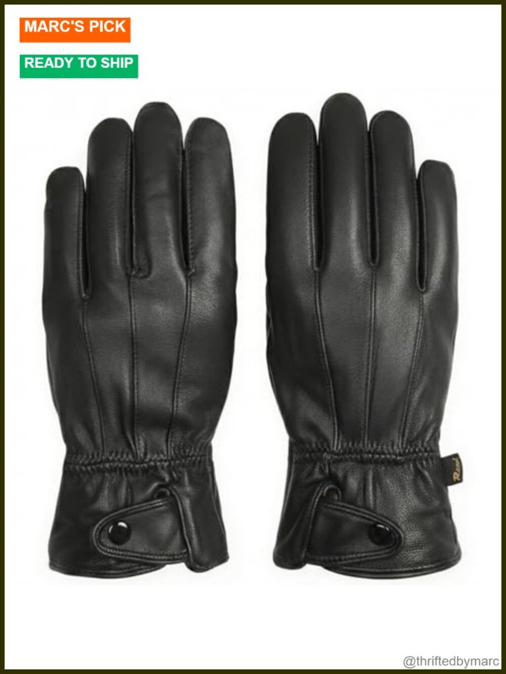 Genuine Leather Warm Lined Driving Gloves Touchscreen Compatible
